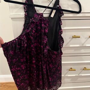 Ramy Brook Chic Black and Pink Sleeveless Top